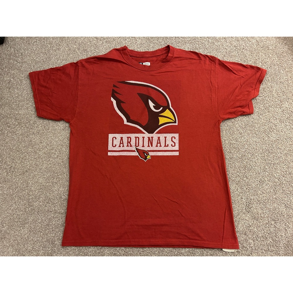 NFL Team Apparel Arizona Cardinals T-Shirt Mens Large Red Excellent Graphic Tee